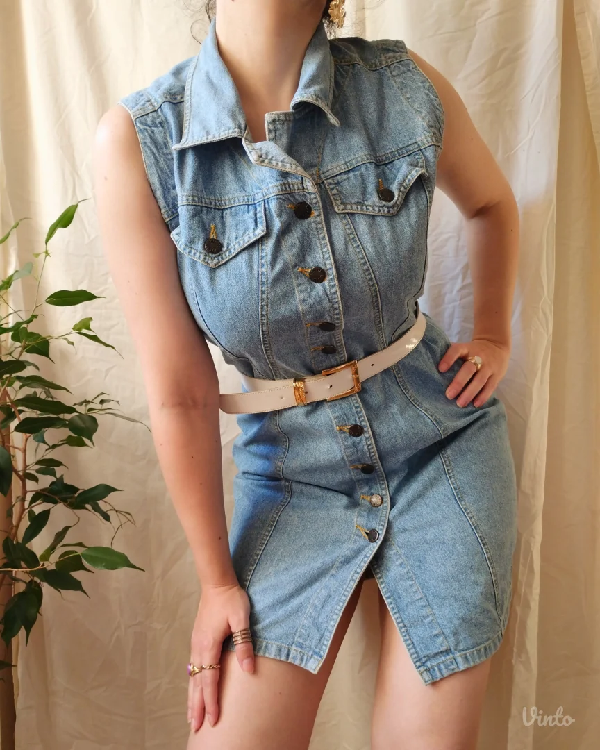 Y2K teksas haljina sa dugmićima