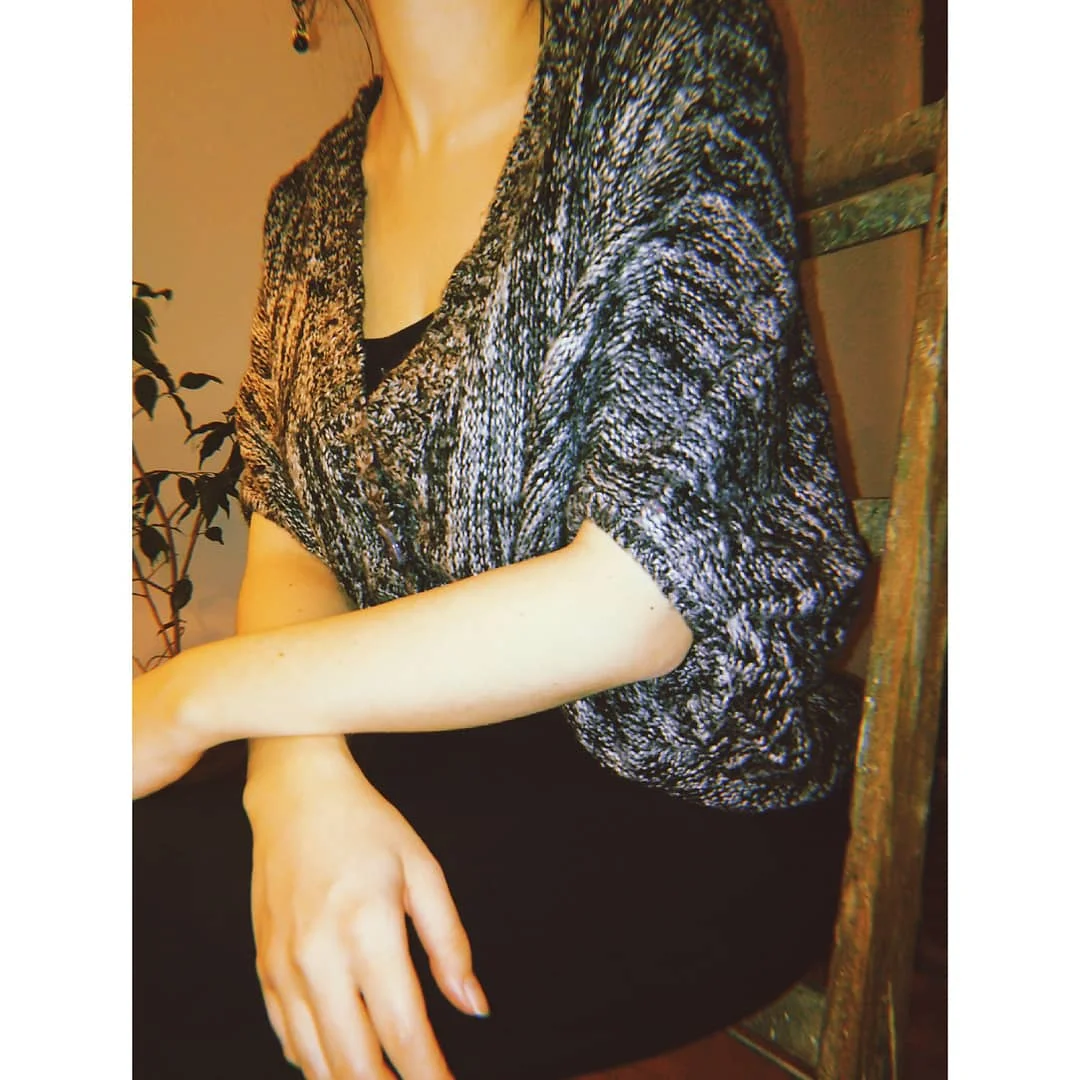 Pončo-kardigan sa miš rukavima