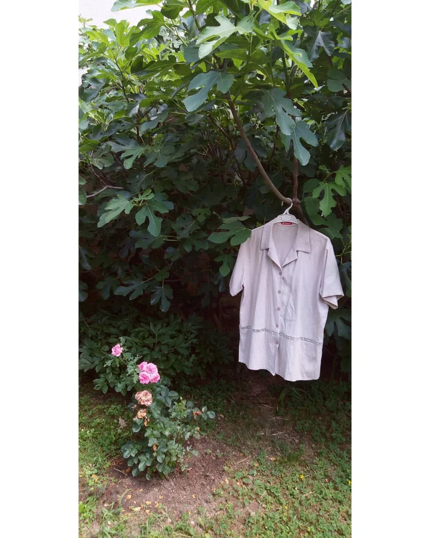 Bež oversized košulja sa cvetnom čipkom