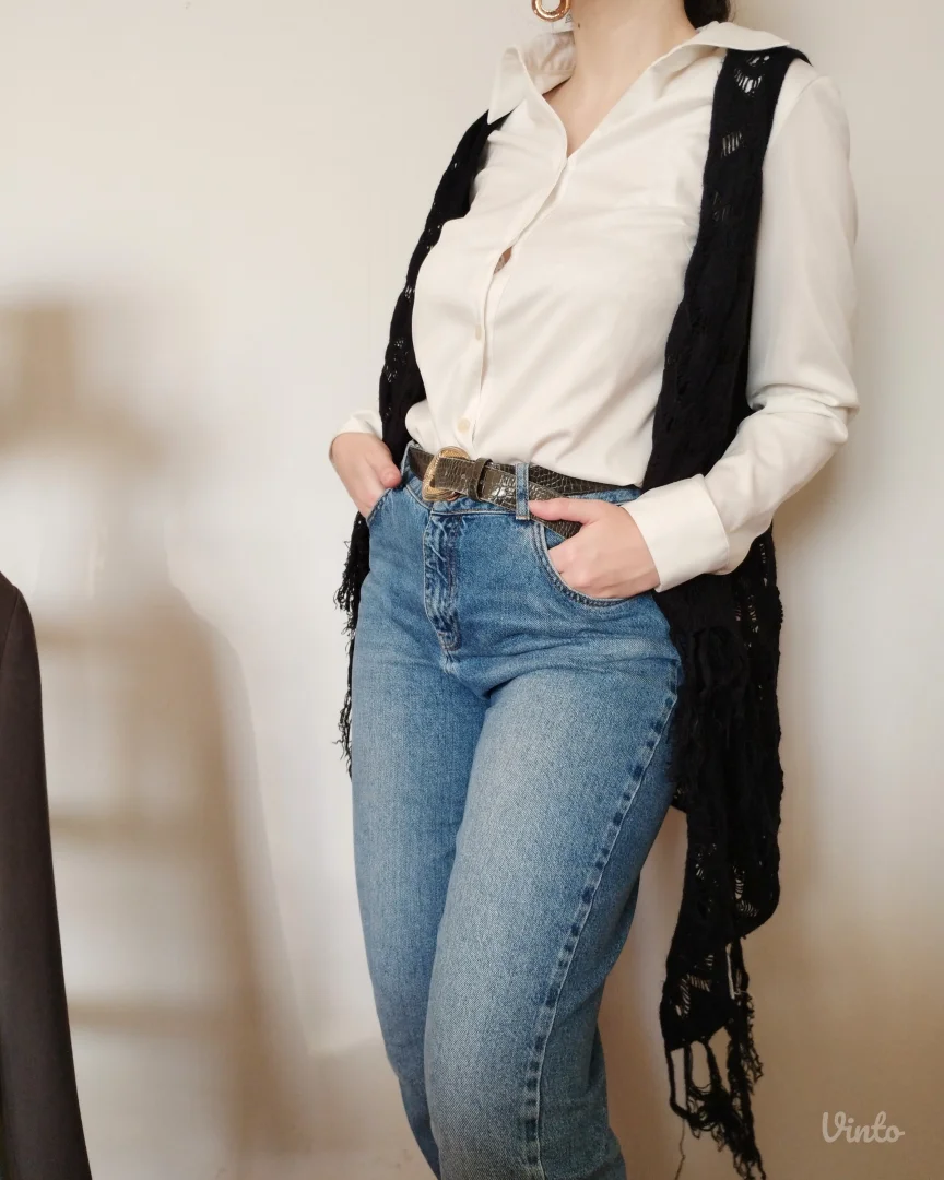 Boho-chic prsluk/kardigan/pončo sa resicama