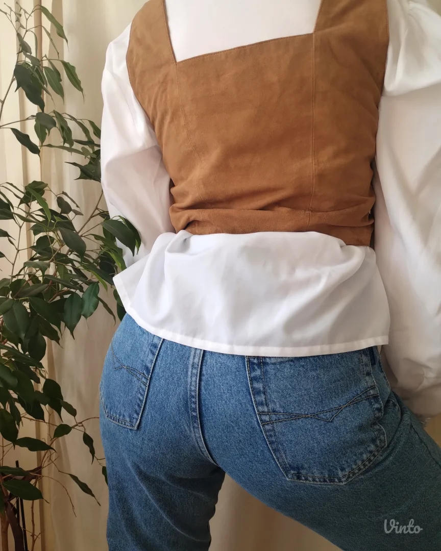 vintage kožni top