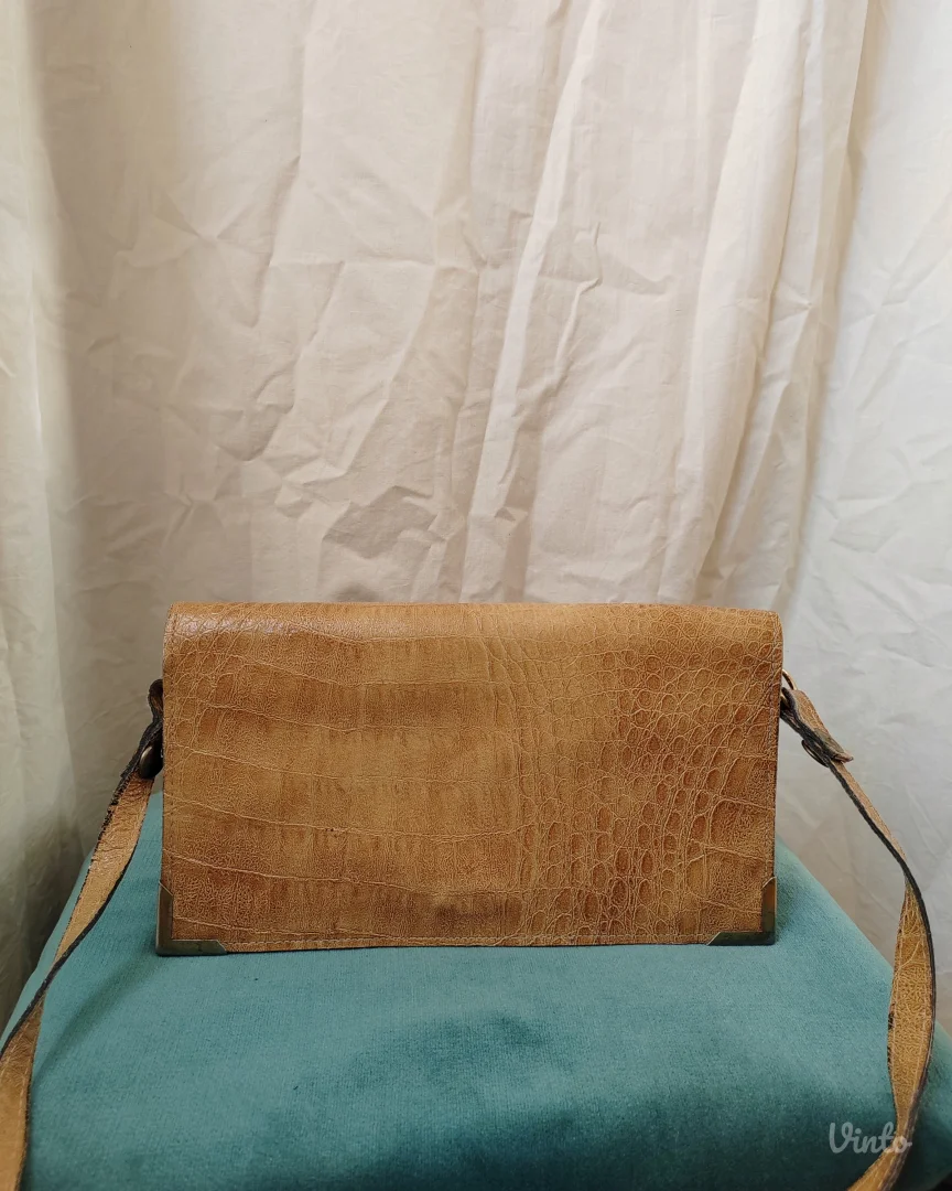 Vintage kožna kroko torbica