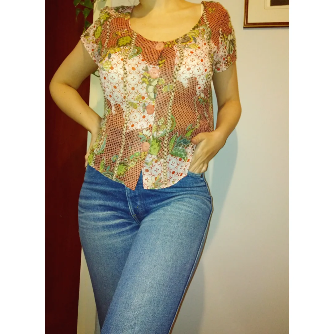 vintage inco cvetna košulja