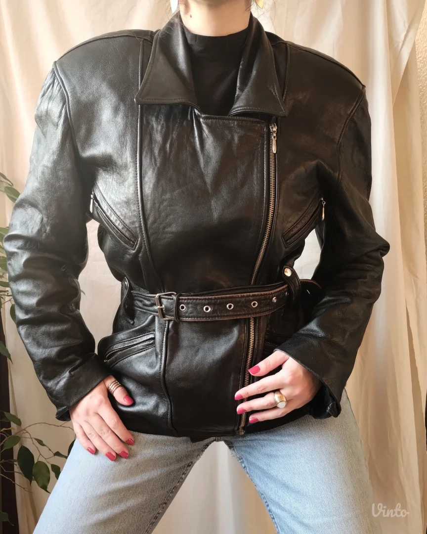 vintage BLACKY DRESS kožna jakna; vel. 40-42