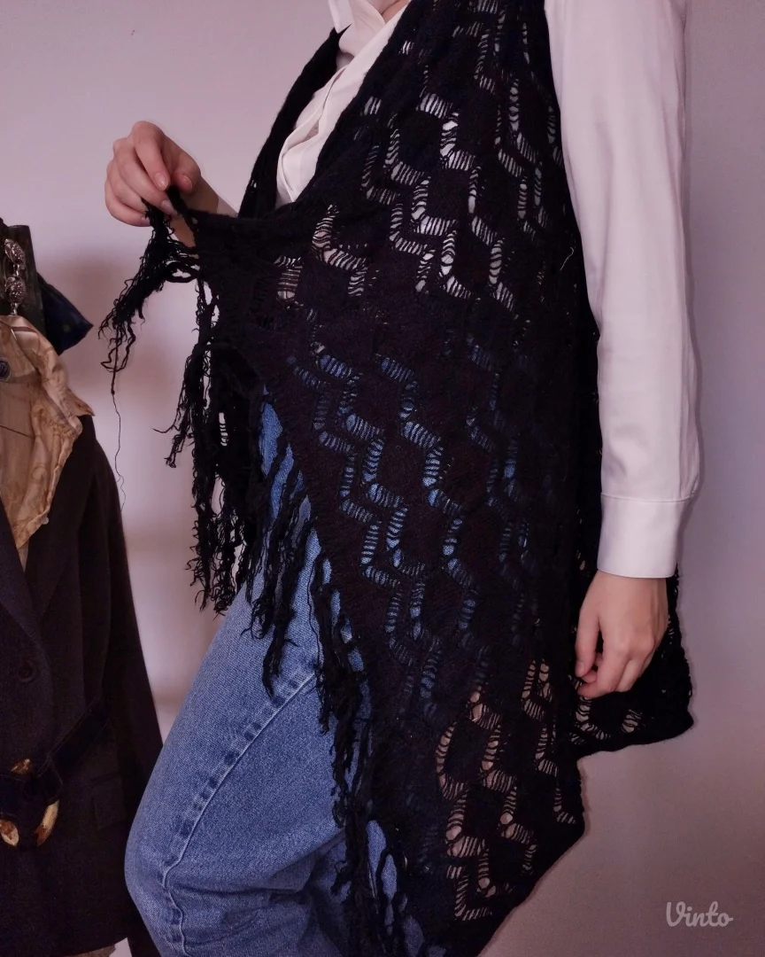 Boho-chic prsluk/kardigan/pončo sa resicama