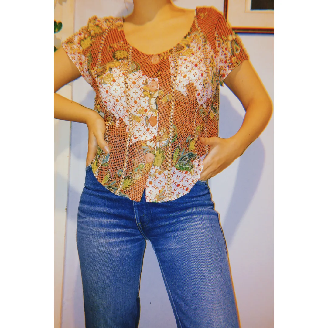 vintage inco cvetna košulja