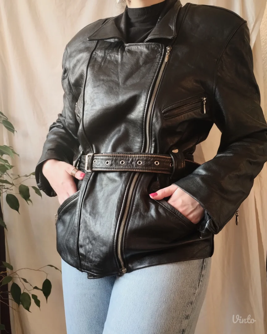 vintage BLACKY DRESS kožna jakna; vel. 40-42