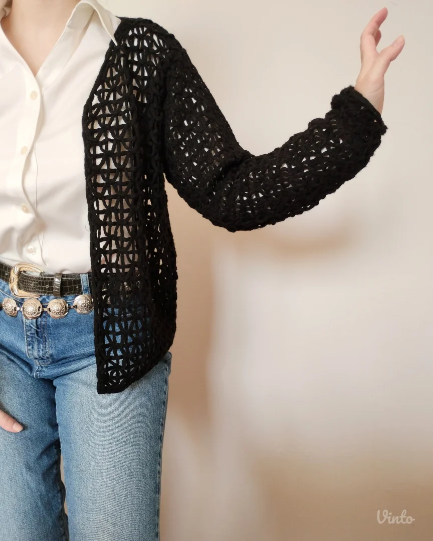 MORE&MORE crni pleteni kardigan