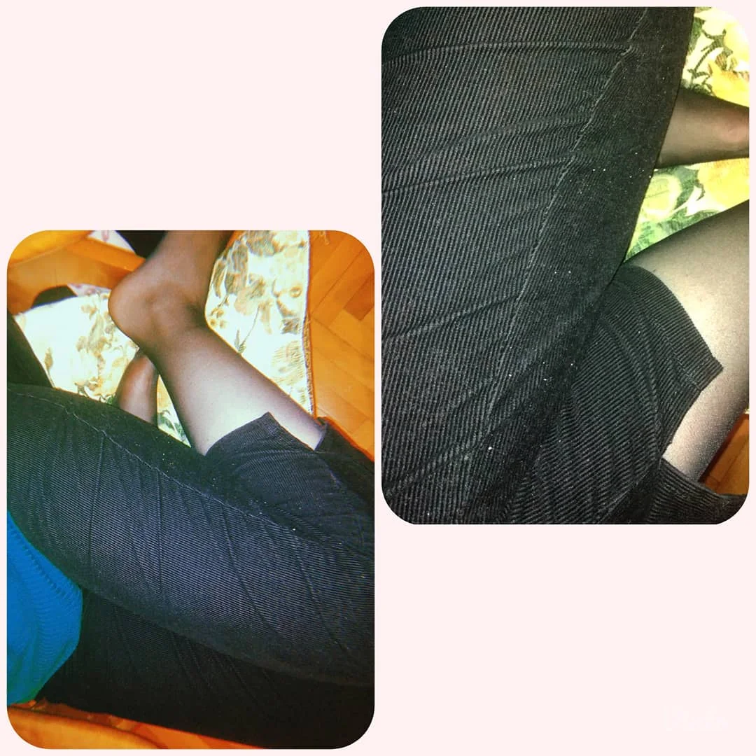 H&M crne somotne pantalone