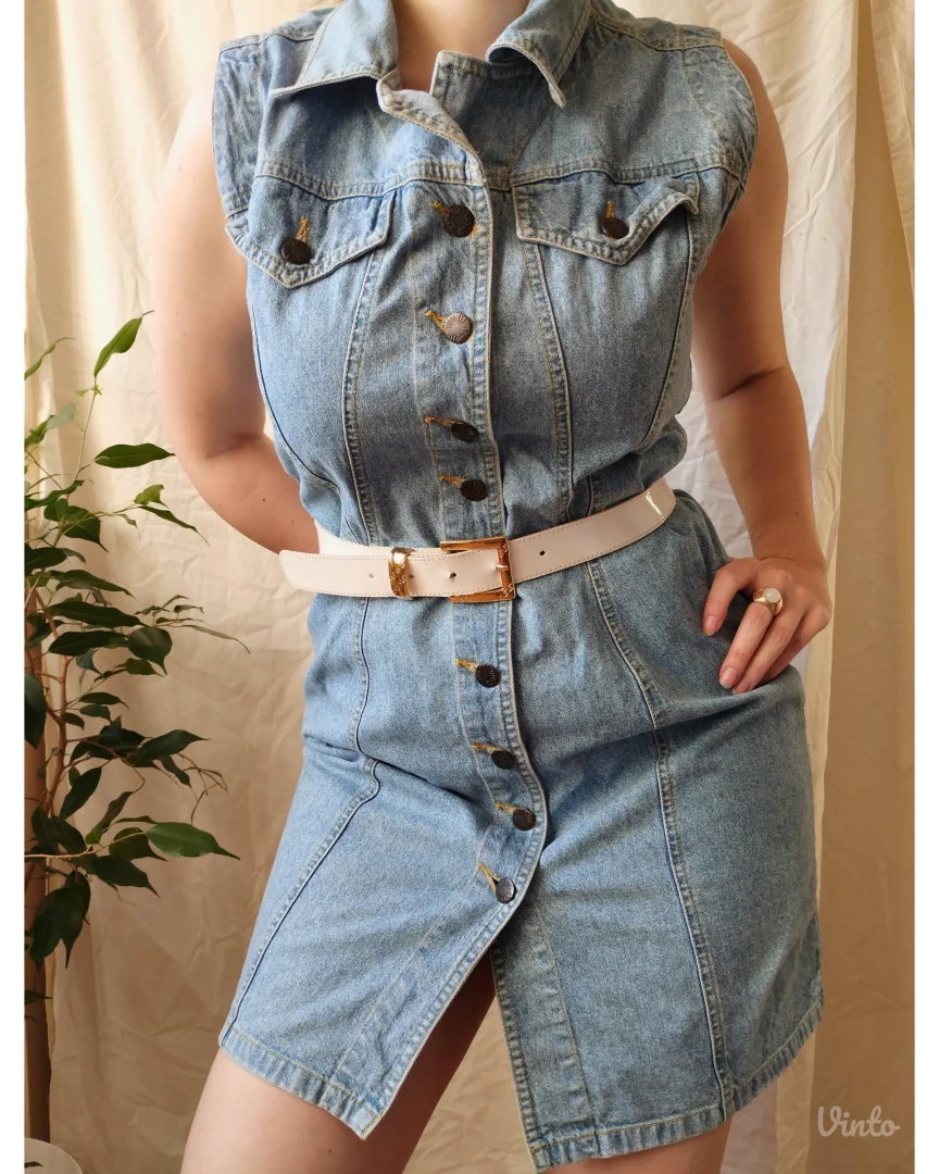 Y2K teksas haljina sa dugmićima