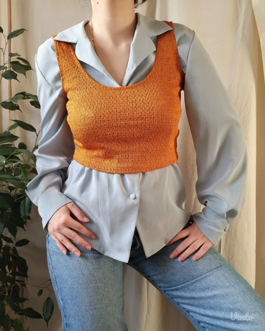 Narandžasti končani crop top