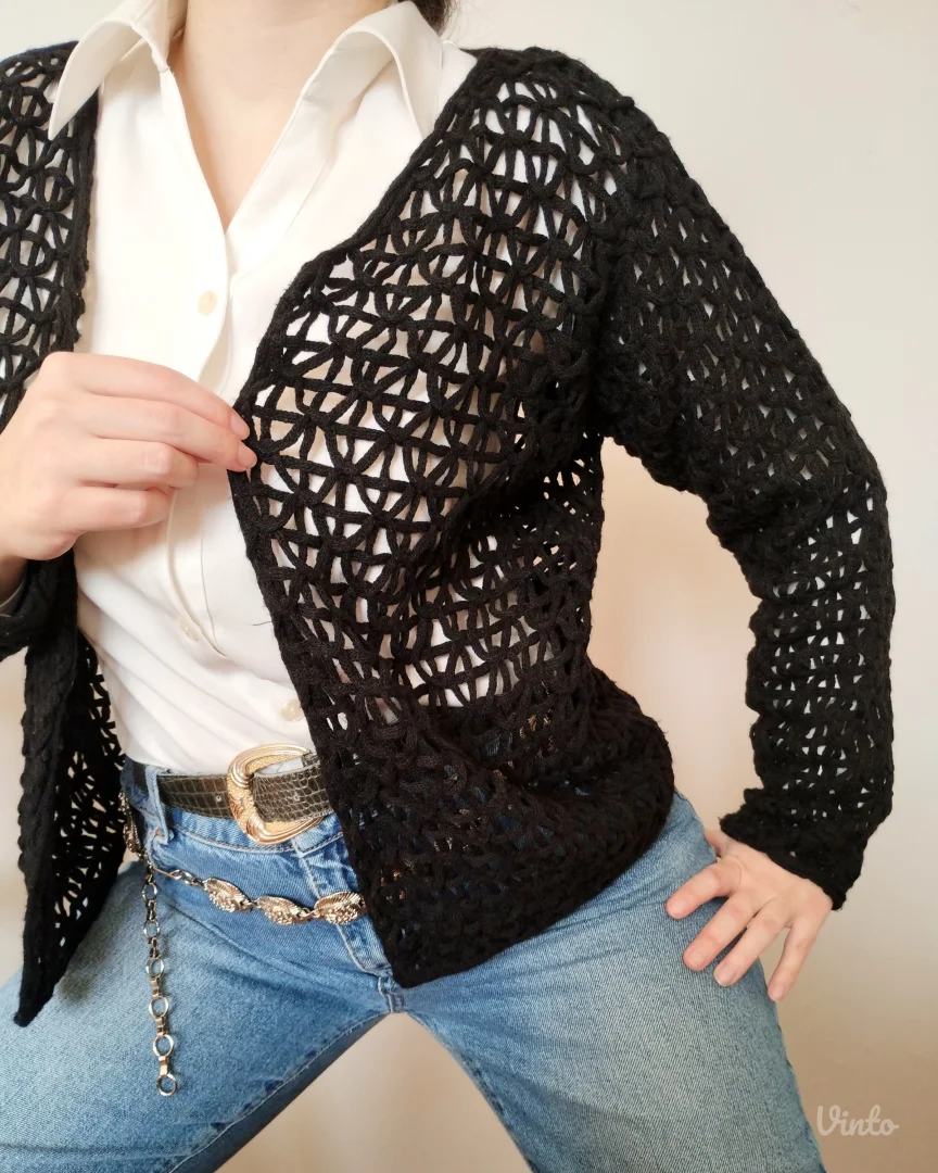 MORE&MORE crni pleteni kardigan