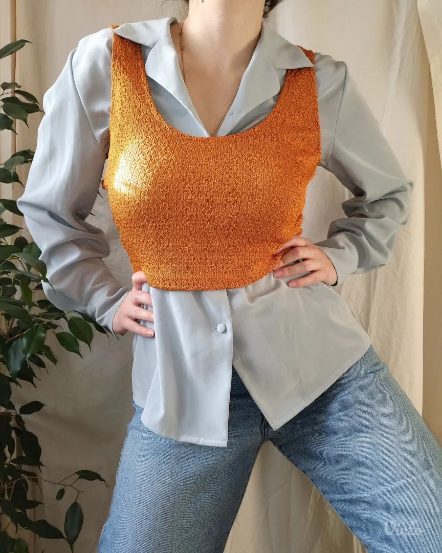 Narandžasti končani crop top