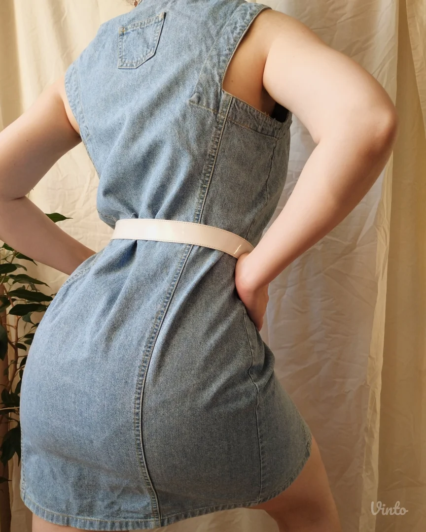 Y2K teksas haljina sa dugmićima