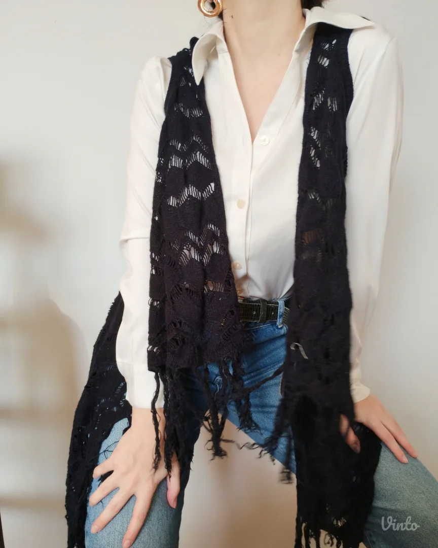 Boho-chic prsluk/kardigan/pončo sa resicama