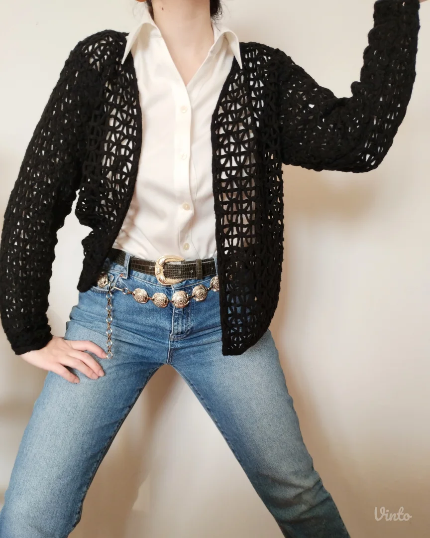 MORE&MORE crni pleteni kardigan