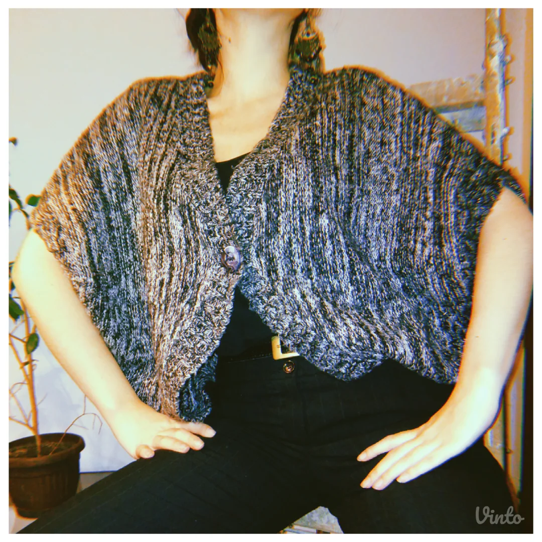 Pončo-kardigan sa miš rukavima