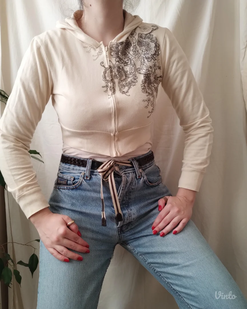 Y2K crop duks sa kapuljačom