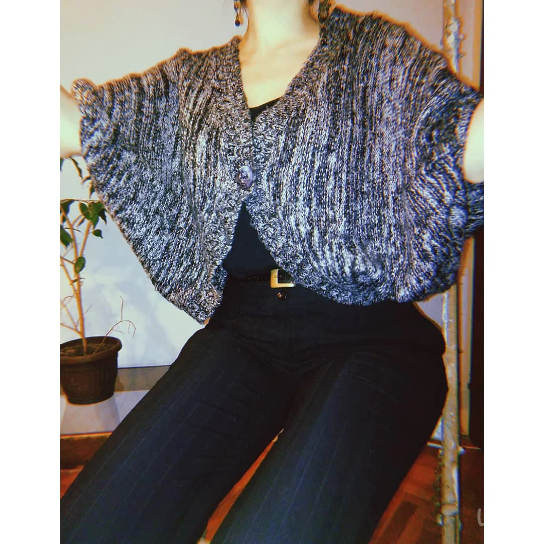 Pončo-kardigan sa miš rukavima