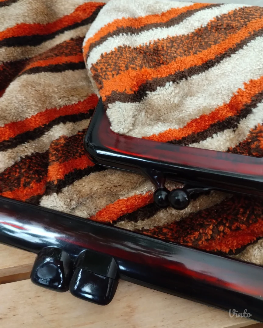 Vintage plišani set: torbica i novčanik