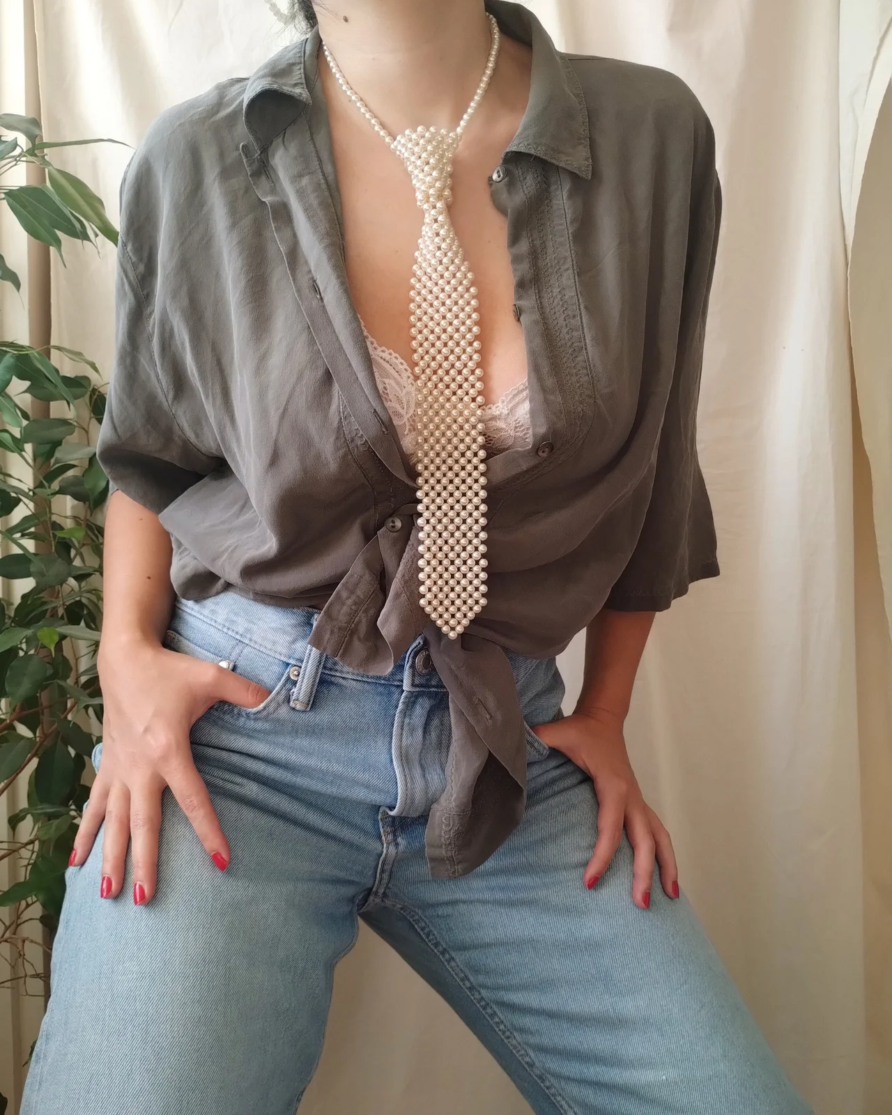 vintage svilena košulja