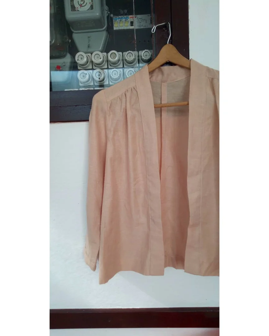 Krem ogrtač-kardigan