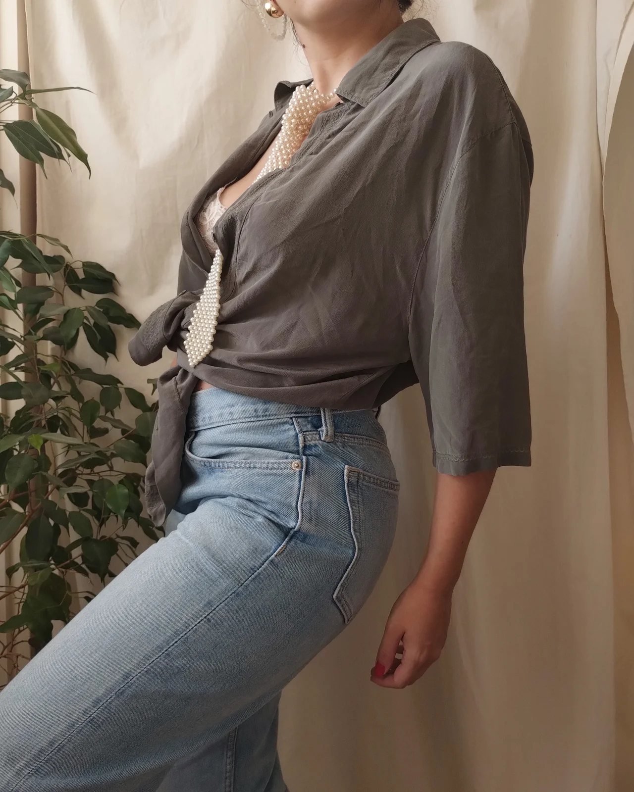 vintage svilena košulja