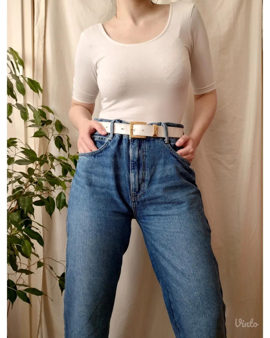ZARA high-waisted straight leg fit farmerice