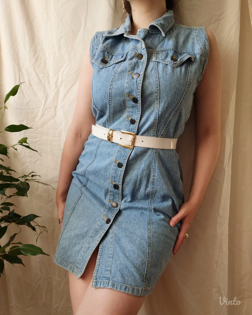 Y2K teksas haljina sa dugmićima