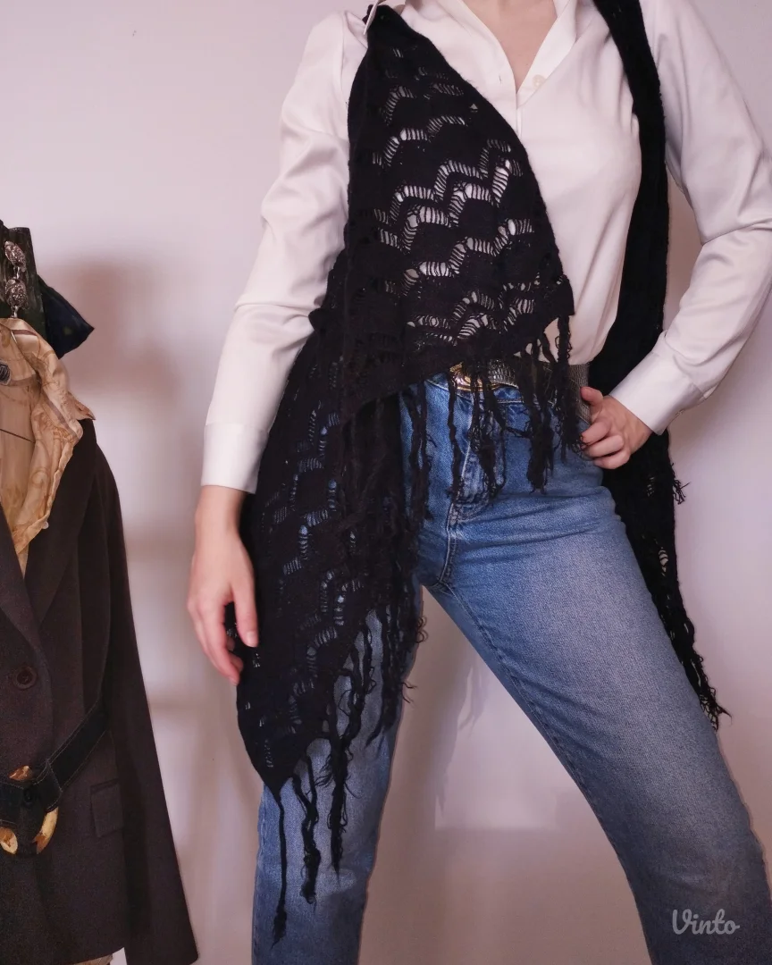 Boho-chic prsluk/kardigan/pončo sa resicama