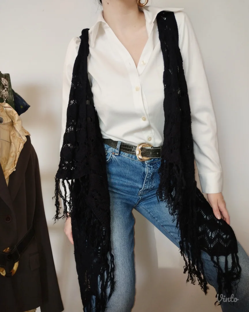 Boho-chic prsluk/kardigan/pončo sa resicama