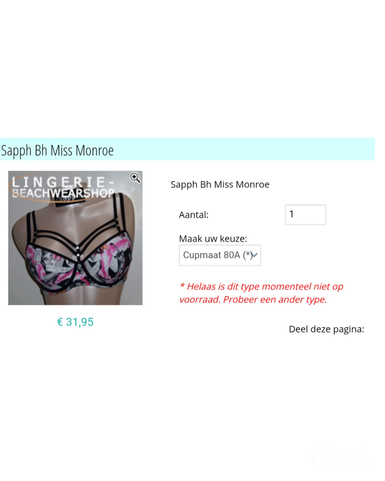 SAPPH Miss Monroe brushalter; 80B