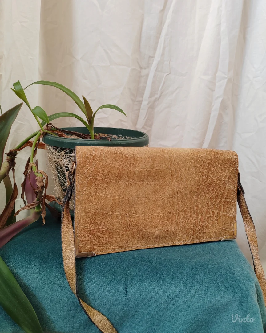 Vintage kožna kroko torbica