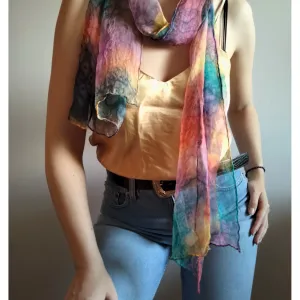 Svilena ešarpa SILK ROAD – ručno bojena