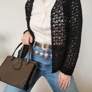 MORE&MORE crni pleteni kardigan