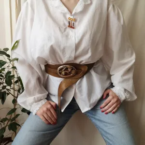 Oversized bela košulja sa čipkastim detaljima