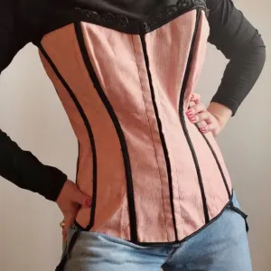 Roze-crni brokatni korset