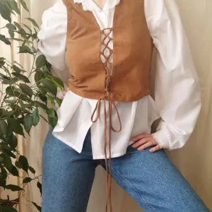vintage kožni top