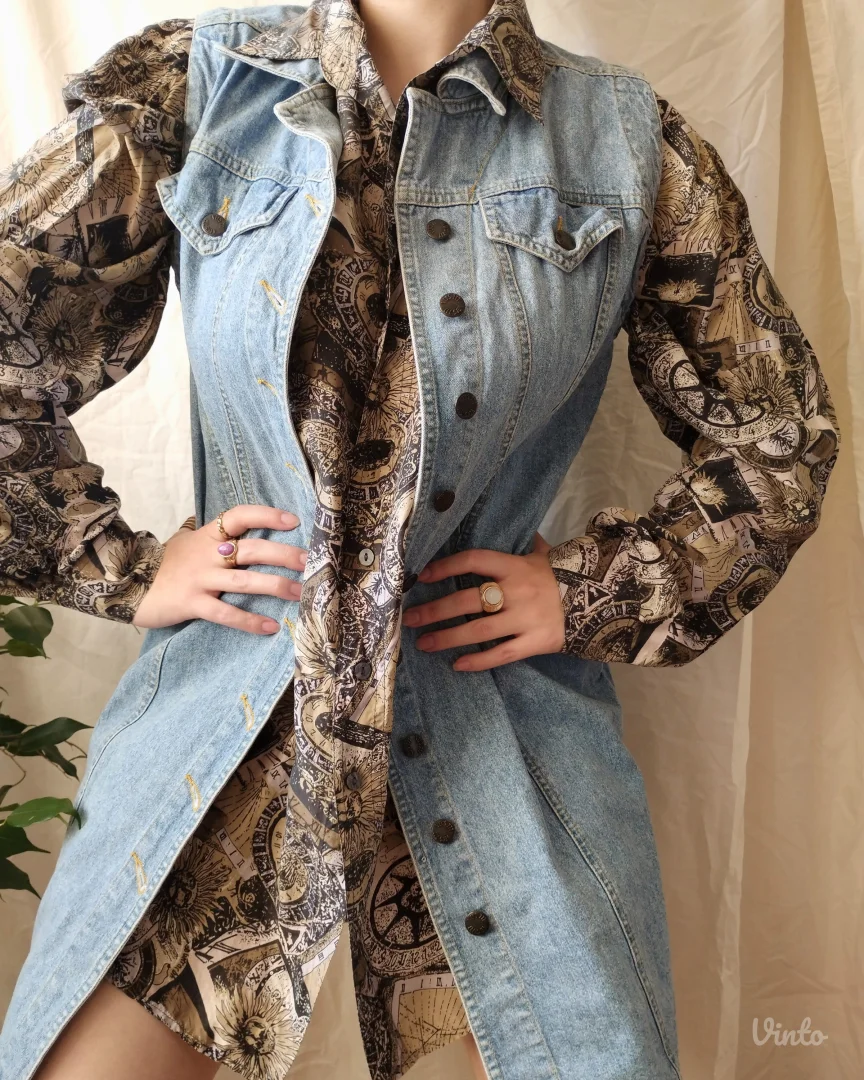 Y2K teksas haljina sa dugmićima