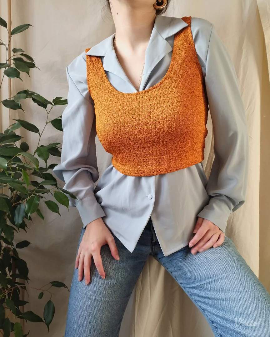 Narandžasti končani crop top