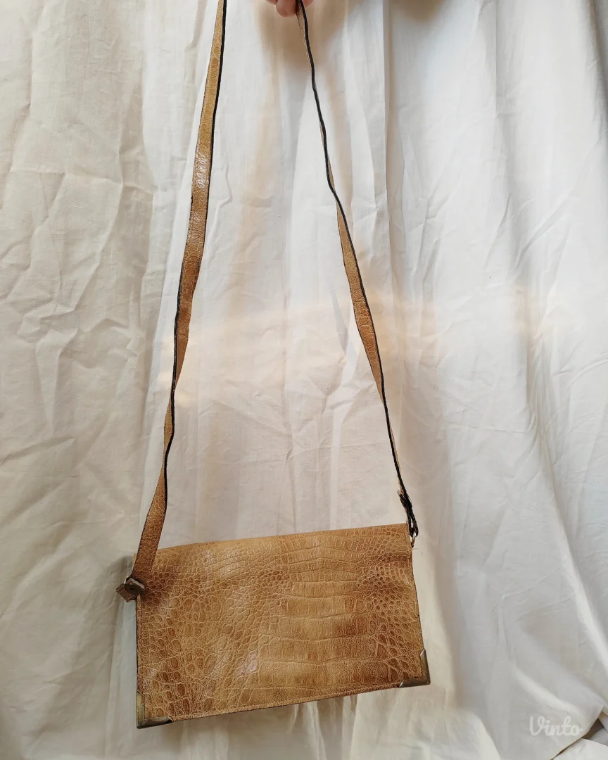 Vintage kožna kroko torbica