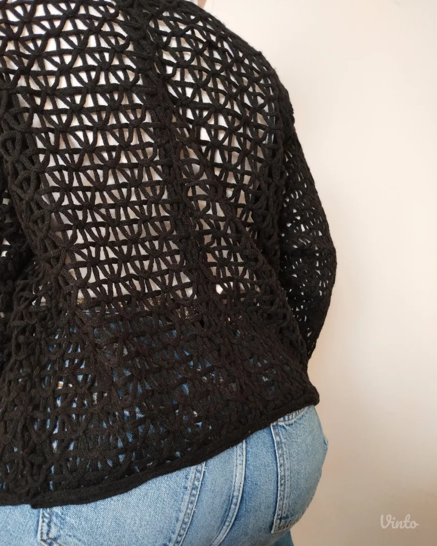 MORE&MORE crni pleteni kardigan