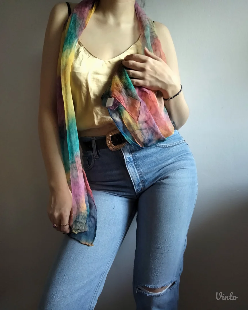 Svilena ešarpa SILK ROAD – ručno bojena