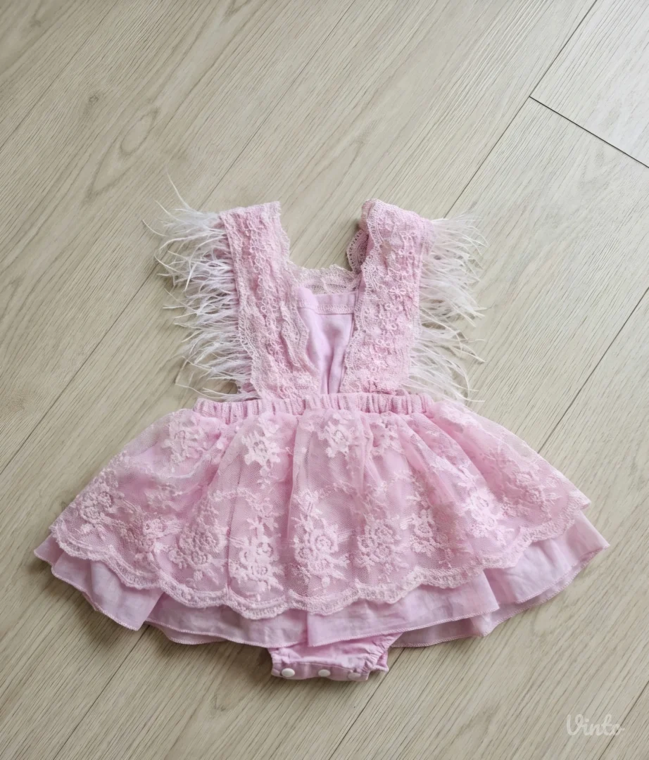 Haljinica za devojčice sa perjem