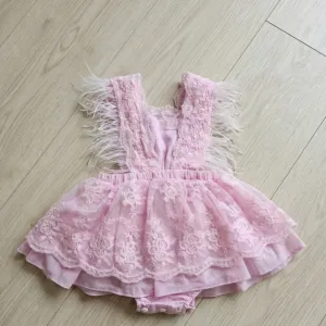 Haljinica za devojčice sa perjem