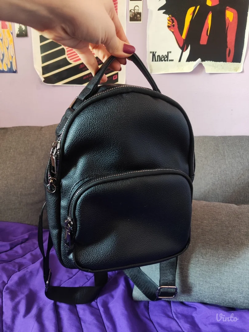 Crni kožni rančić (eko koža)