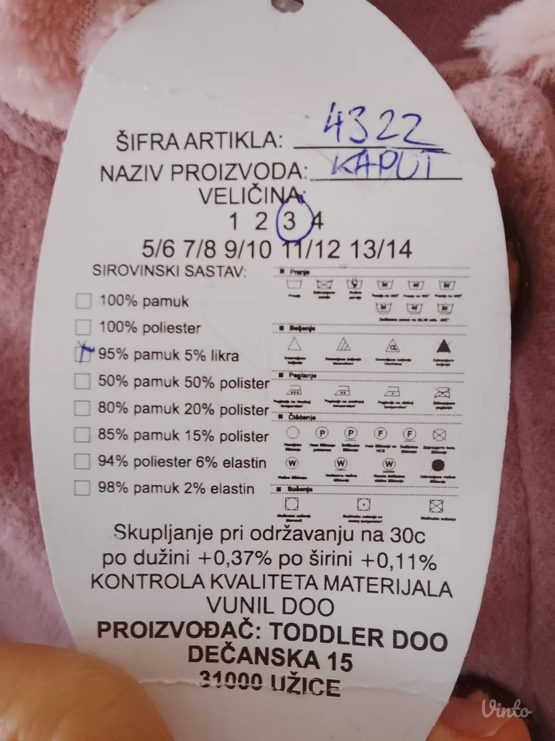 Roze kaputic za devojcice br.3