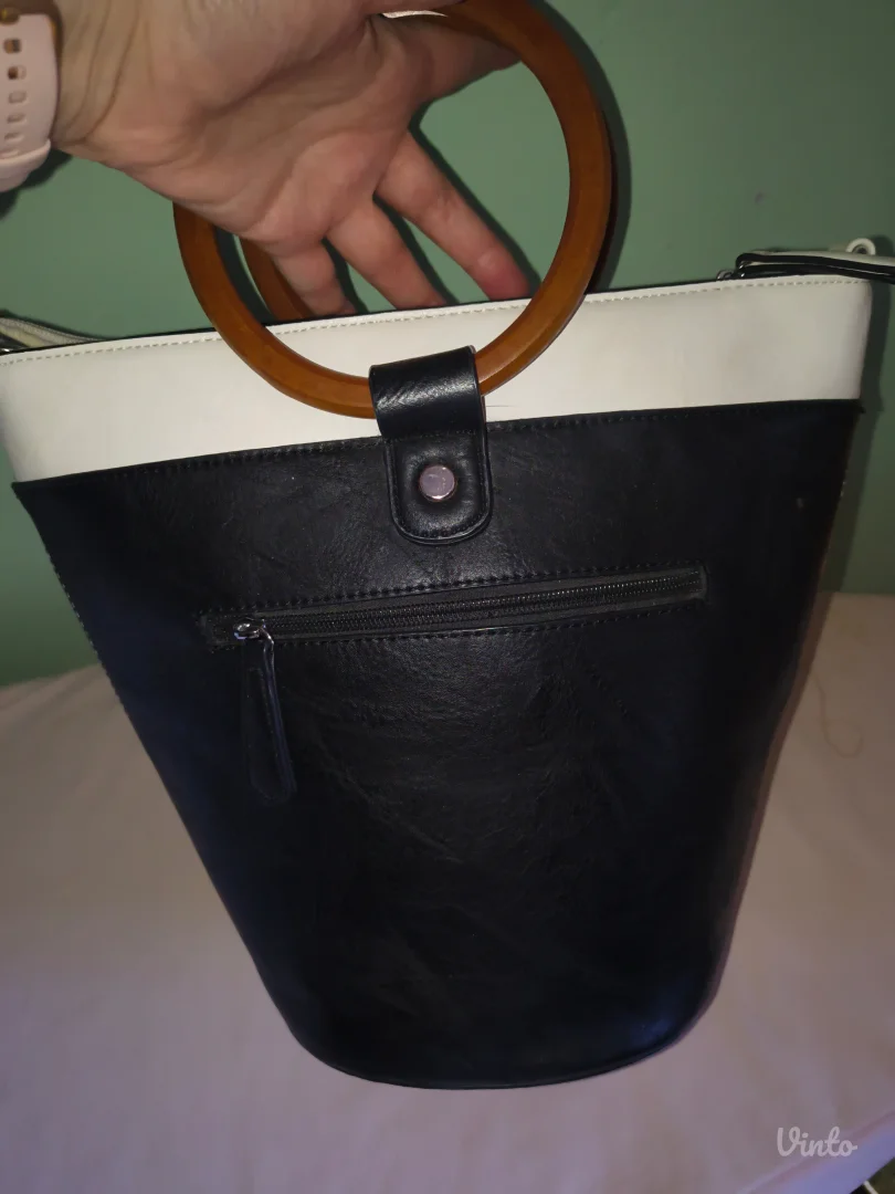 Trapez torba sa drvenim ručkama