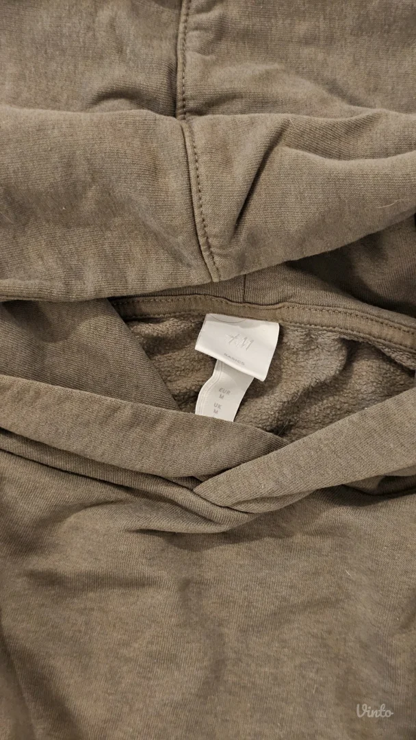 Maslinasta H&M crop dukserica s kapuljačom