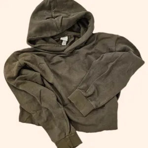 Maslinasta H&M crop dukserica s kapuljačom